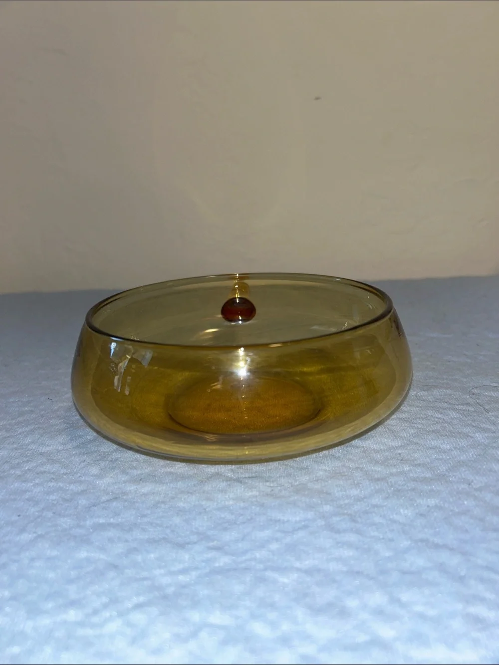 MCM Empoli Art glass Amber Handled Serving Bowl